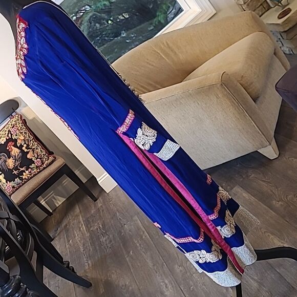 Homemade Indian Blue and Pink Dress with Silver Tassels - Picture 2 of 11